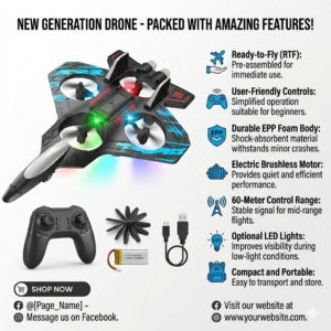 Remote Control Starfighter Drone Plane – Blue