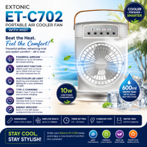 Extonic ET-C702 Portable Air Cooler Fan